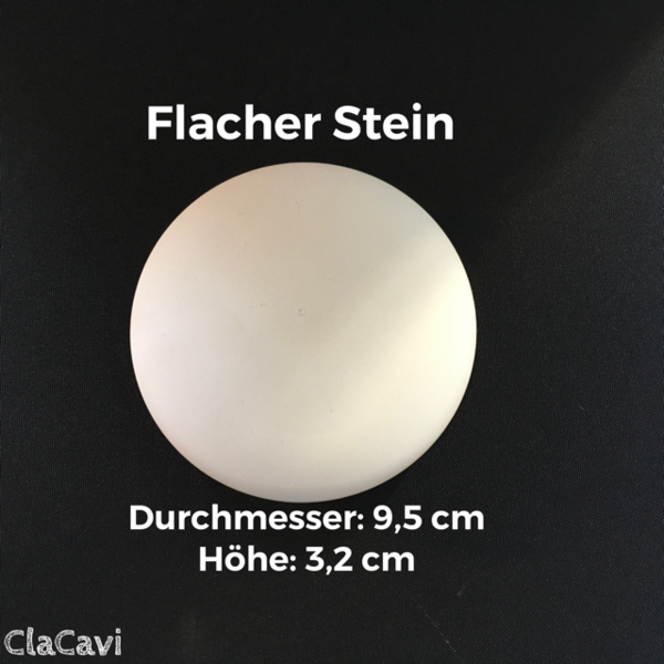 Flacher Stein Rohling > Durchmesser 9,5 cm  Höhe 3,2 cm