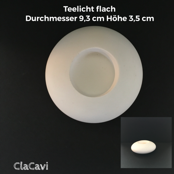 Teelicht flach 9,3 cm